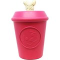 MuttsKickButt Coffee Cup Treat Dispensing Tough Dog Chew Toy, Pink, Large