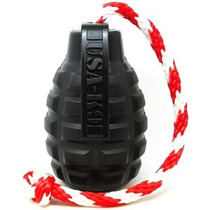 USA-K9 Magnum Grenade Treat Dispensing Tough Dog Chew Toy, Black, Large