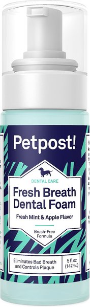 Petpost Fresh Breath Mint & Apple Flavor Dog Dental Foam, 5-oz bottle slide 1 of 4