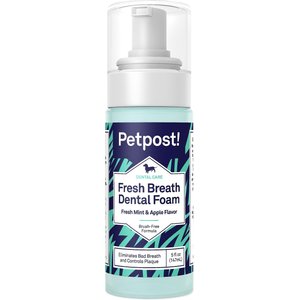 Petpost Fresh Breath Mint & Apple Flavor Dog Dental Foam, 5-oz bottle