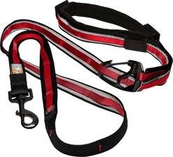 Kurgo Reflect & Protect Quantum Nylon Hands-Free Running Dog Leash, Red, 6-ft long, 1-in wide