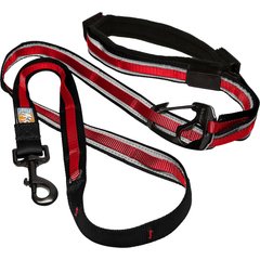 Kurgo Reflect & Protect Quantum Nylon Hands-Free Running Dog Leash, Red, 6-ft long, 1-in wide