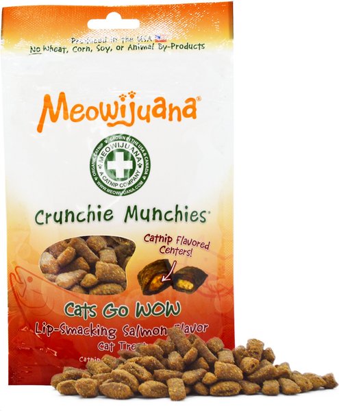 Meowijuana Crunchie Munchie Salmon Cat Treat, 3-oz bag slide 1 of 4