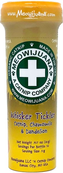 Meowijuana Whisker Tickler Catnip, Chamomile, & Dandelion Blend, 26-gram bottle slide 1 of 5