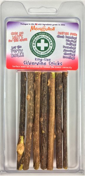 Meowijuana King Sized Silvervine Cat Sticks, 6 count slide 1 of 1