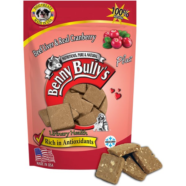 BENNY BULLYS Plus Beef Liver & Cranberry Freeze-Dried Dog Treats, 2.1