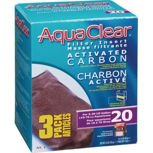 AquaClear Activated Carbon Filter Insert, Size 20, 3 pack