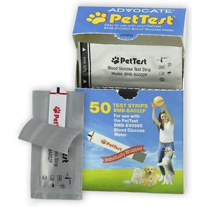 PetTest Blood Glucose Test Strips for Dogs & Cats, 50 strips