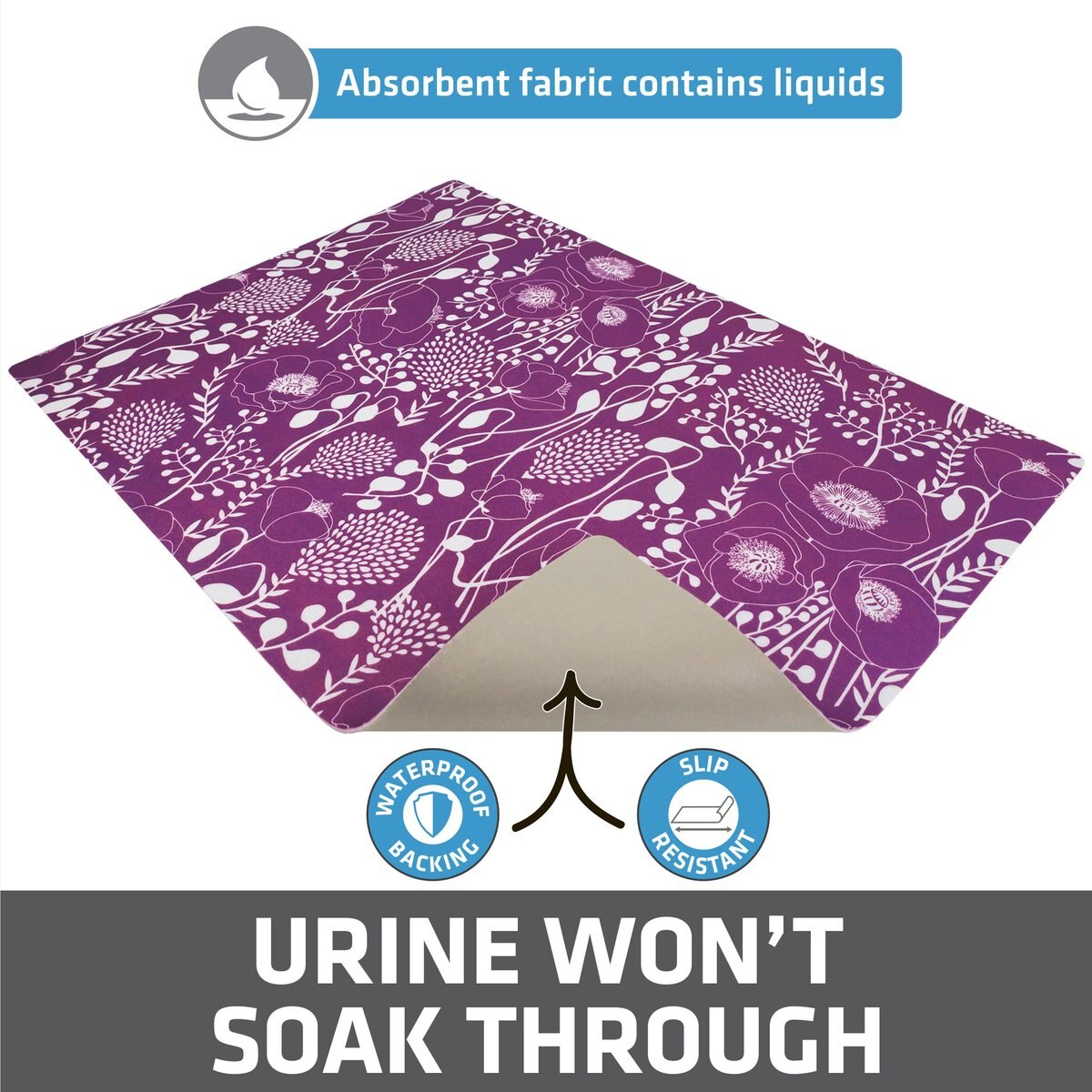 DRYMATE Protective & Decorative Cat Litter Mat, Good Medicine Plum