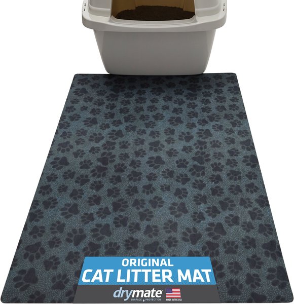 Drymate Paw Dots Cat Litter Mat, Black slide 1 of 2