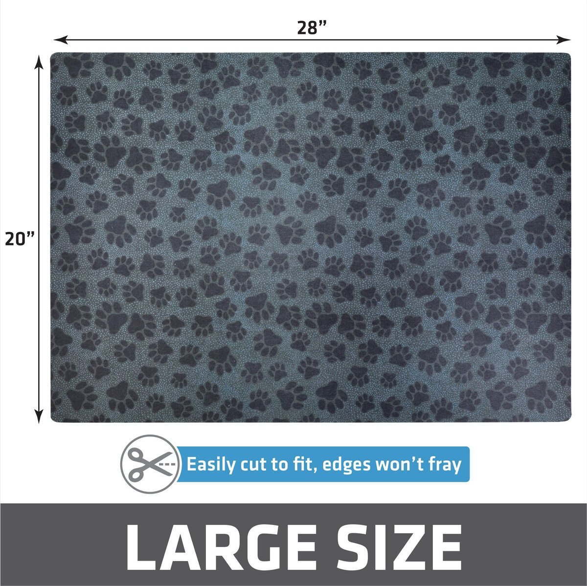 DRYMATE Protective & Decorative Cat Litter Mat, Paw Dots, Large, 20in