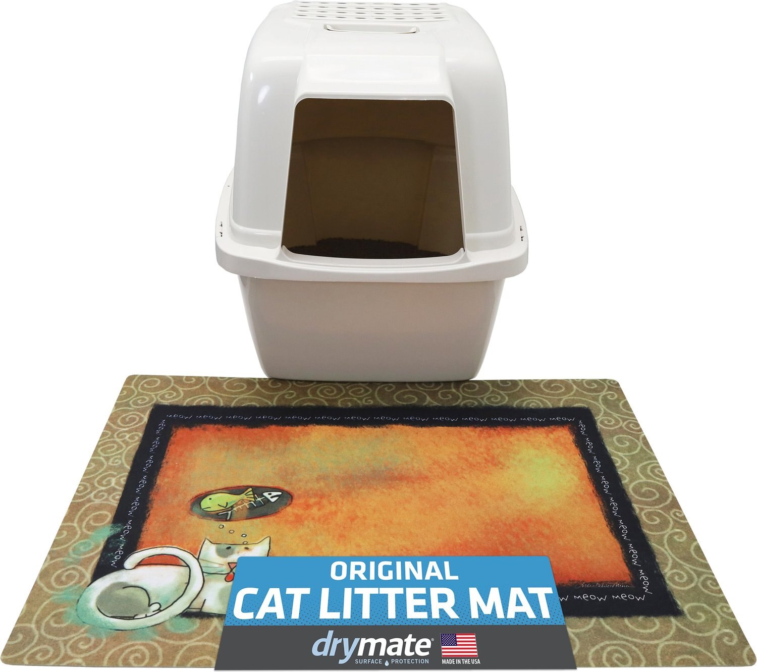 Drymate Cat Litter Mat Medium Black for Cats 