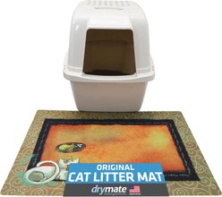 Drymate Swirl Fish Cat Litter Mat, Tan