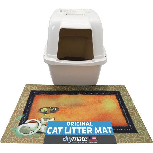 Drymate Rejuvenation Blue Personalized Cat Litter Mat, 20 L X 28 W X  0.12 H