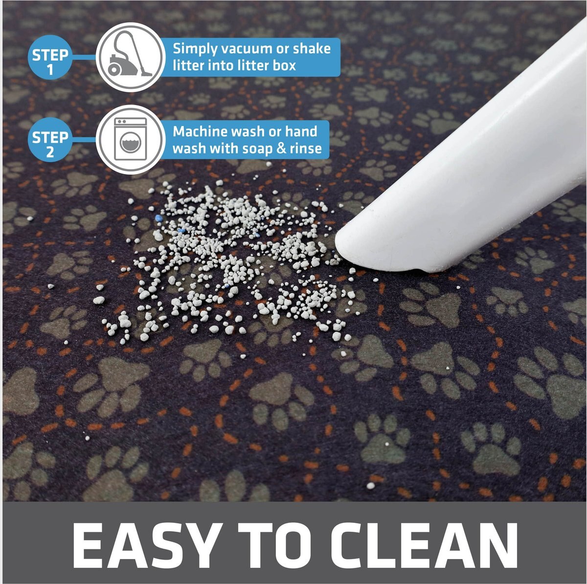 DRYMATE Protective & Decorative Cat Litter Mat, Paw Path Tan, Large, 20