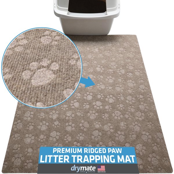 DRYMATE Corner Ridged Cat Litter Trapping Mat, Grey, 29.5-in x 29.5-in 