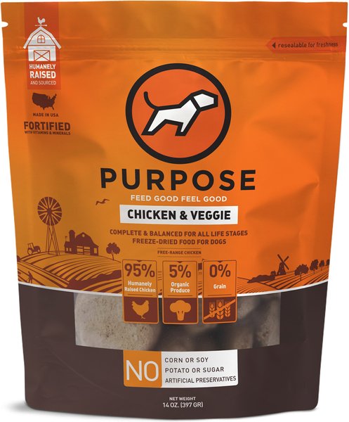 Purpose Chicken & Veggie Grain-Free Freeze-Dried Dog Food, 14-oz bag slide 1 of 2