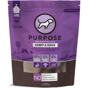 Purpose Rabbit & Veggie Grain-Free Freeze-Dried Dog Food, 14-oz bag