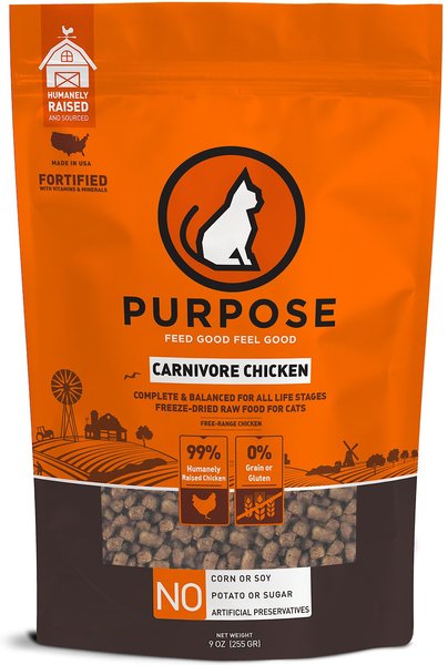 PURPOSE Carnivore Chicken Freeze Dried Cat Food 9 oz bag Chewy