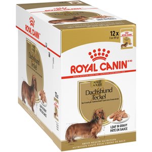 Royal Canin Breed Health Nutrition Dachshund Adult Loaf In Gravy Pouch Dog Food, 3-oz, case of 12