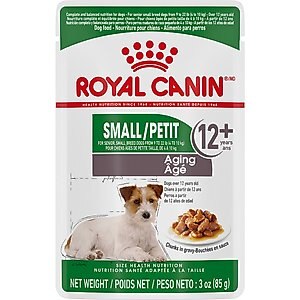 Royal Canin Size Health Nutrition Small Aging 12+ Chunks in Gravy Dog Food Pouch, 3-oz, case of 12