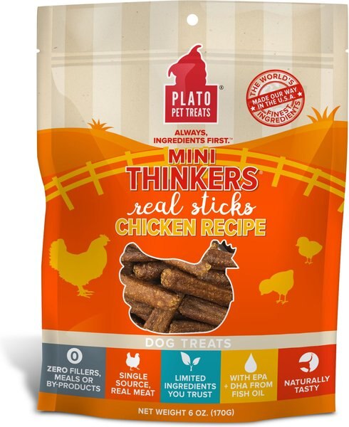 Plato Mini Thinkers Chicken Recipe Dog Treats, 6-oz bag slide 1 of 3