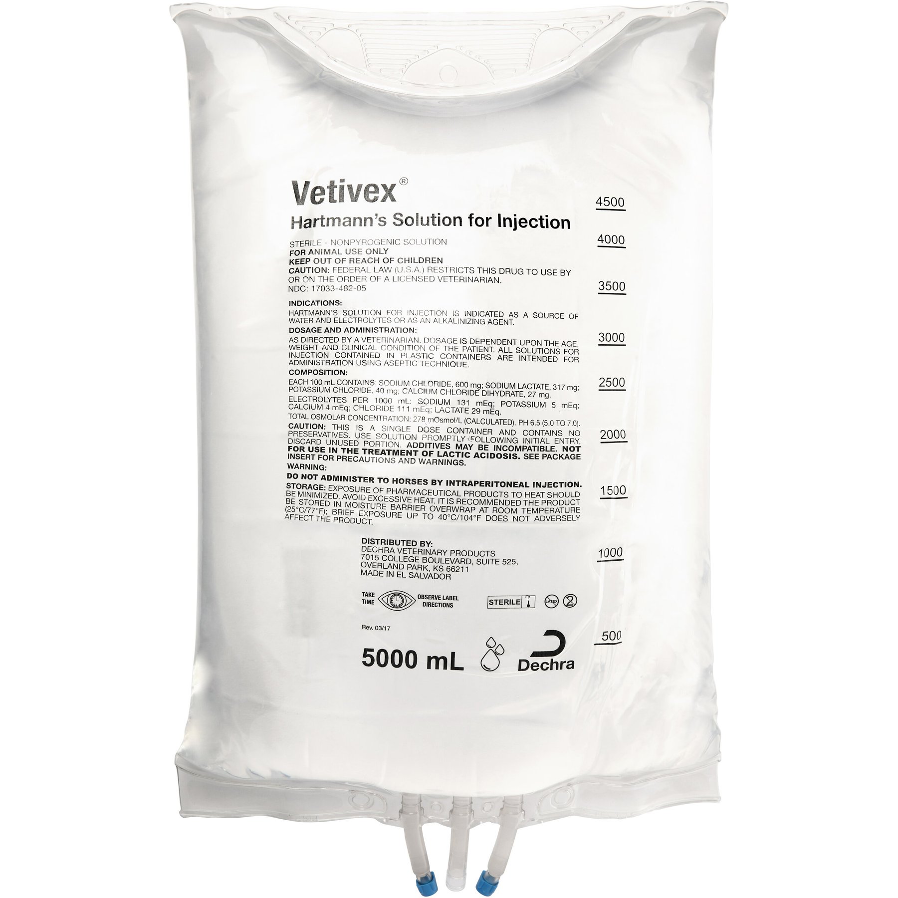 VETIVEX Hartmanns Solution for Dogs, Cats & Horses, 5-L - Chewy.com