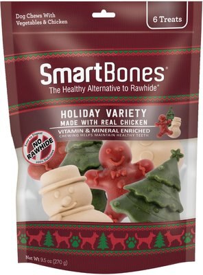 SmartBones Holiday Variety Vegetables & Chicken Dog Treats, 6 count, slide 1 of 1