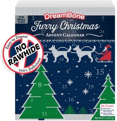 DreamBone Furry Christmas Holiday Advent Calendar Variety Pack Dog Treats, 24 count