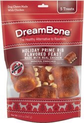DreamBone Holiday Prime Rib Flavored Feast Dog Treats, 5 count