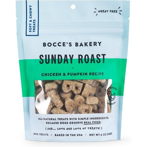 Bocce's Bakery Sunday Roast Chicken & Pumpkin Recipe Soft & Chewy Dog Treats