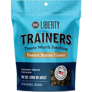 BIXBI Liberty Trainers Peanut Butter Flavor Grain-Free Dog Treats, 6-oz bag