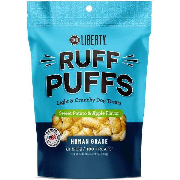 BIXBI Liberty Ruff Puffs Rotisserie Chicken Flavor Dog Treats, 4-oz bag ...