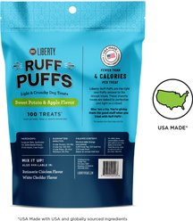 BIXBI Liberty Ruff Puffs Chicken-Free Sweet Potato & Apple Flavor Dog Treats, 4-oz bag slide 2 of 5