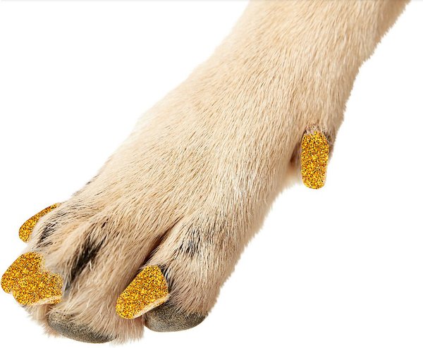 Purrdy Paws Soft Dog Nail Caps, Gold Glitter, Large, 40 count slide 1 of 10