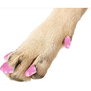 Purrdy Paws Soft Dog Nail Caps, Pink Glitter, X-Small, 20 count