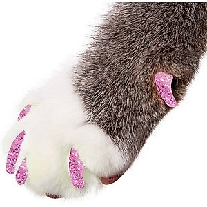 Purrdy Paws Soft Cat Nail Caps, Pink Glitter, X-Small, 40 count