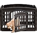 IRIS USA 4-Panel Dog Exercise Playpen with Door, 24-in, Black