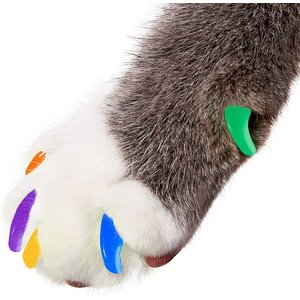 Purrdy Paws Soft Cat Nail Caps, Rainbow, Medium, 20 count