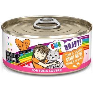 BFF OMG Start Me Up! Tuna & Salmon Flavor Wet Canned Cat Food, 5.5-oz can, case of 8