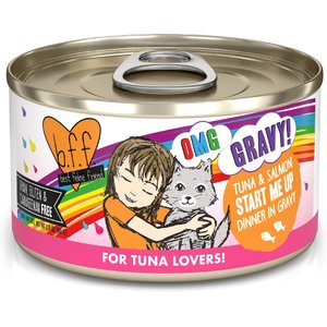 BFF OMG Start Me Up! Tuna & Salmon Flavor Wet Canned Cat Food, 2.8-oz can, case of 12
