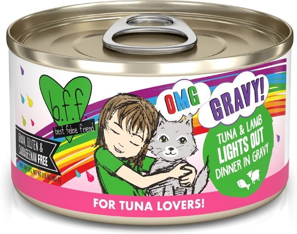 BFF OMG Lights Out! Tuna & Lamb Flavor Wet Canned Cat Food, 5.5-oz can, case of 8 slide 1 of 10