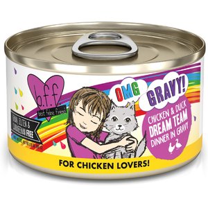 BFF OMG Dream Team! Chicken & Duck in Gravy Wet Canned Cat Food, 2.8-oz can, case of 12