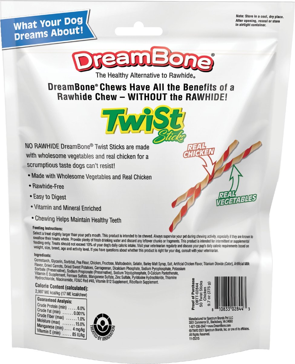 Dreambone twist sticks clearance peanut butter 50 sticks