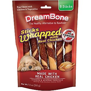 DreamBone Chicken Wrapped Stick Dog Treat, Large, 8 count