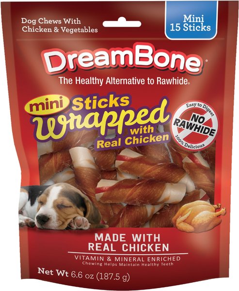 DreamBone Chicken Wrapped Stick Dog Treat, Mini, 15 count slide 1 of 5