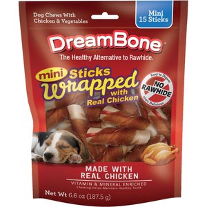 DreamBone Chicken Wrapped Stick Dog Treat, Mini, 15 count