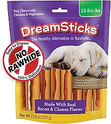 DreamBone DreamSticks Bacon & Cheese Chews Dog Treats, 15 count