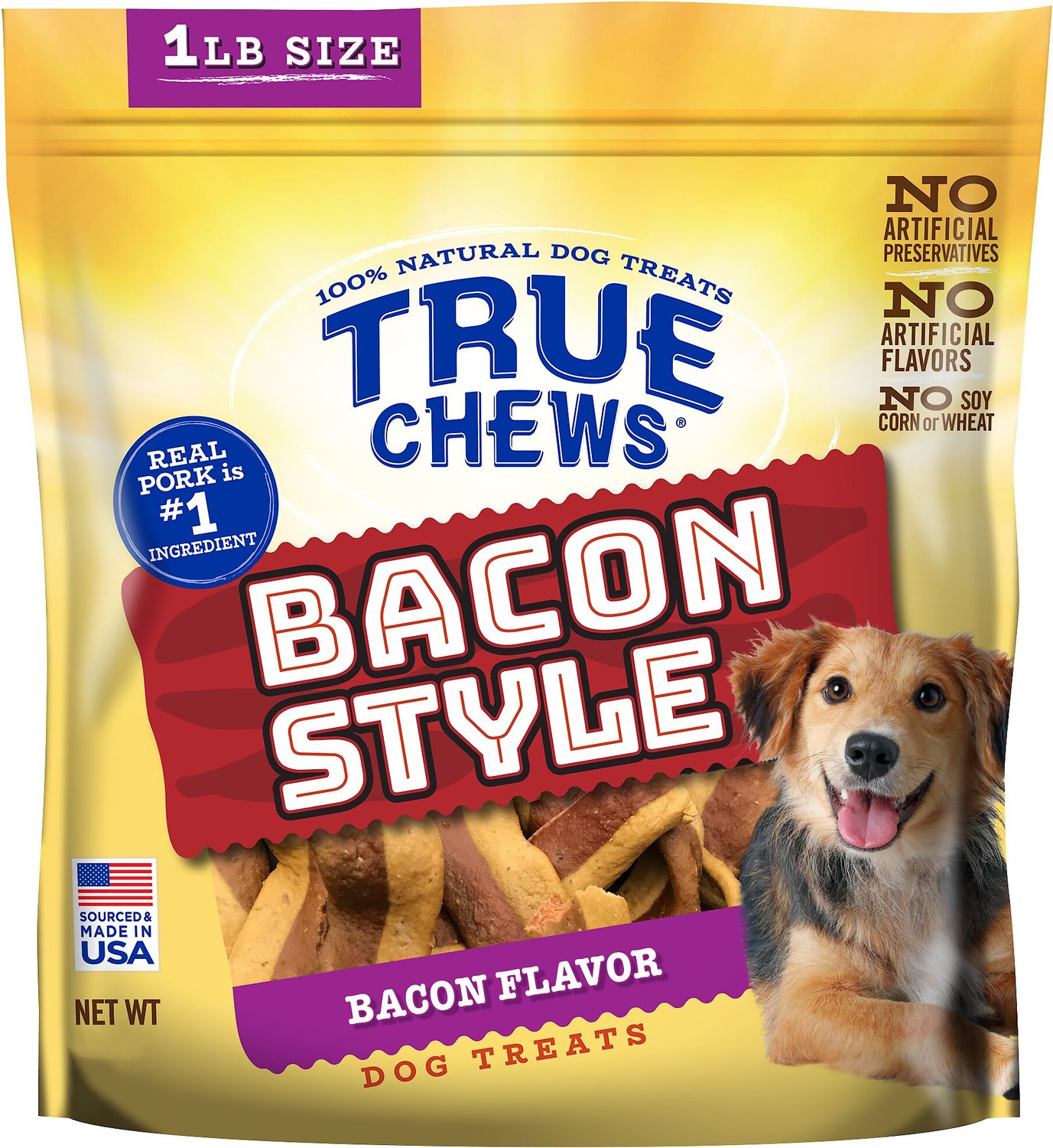 True Chews Bacon Style Bacon Flavor Dog Treats, 6-oz Bag - Chewy.com