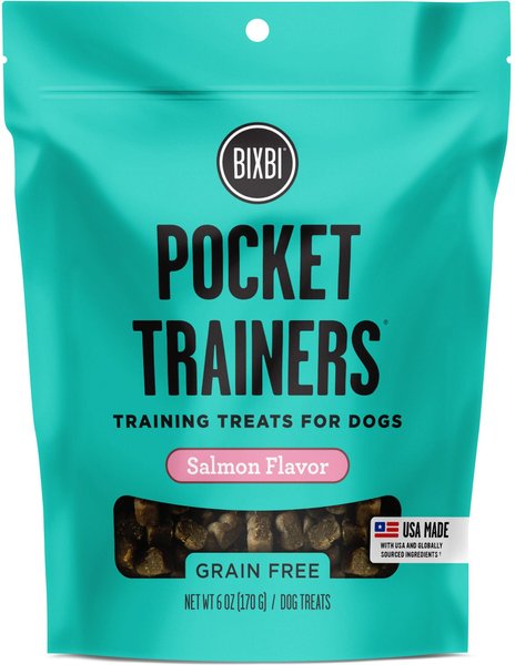 BIXBI Pocket Trainers Salmon Flavor Grain-Free Dog Treats, 6-oz bag slide 1 of 7